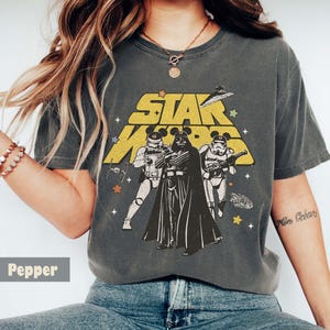 Star Wars Comfort Colors Shirt, Retro Star Wars Shirt, Darth Vader Mickey ears Shirt, Storm Trooper shirt, Star Wars Land, Mickey Star Wars