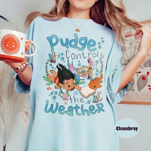 Disney Lilo & Stitch Disney Pudge Controls The Weather Shirt, Lilo and Stitch Shirt, Stitch Family Vacation 2025 Tee, Stitch Pudge Shirt