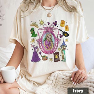 Retro Disney Tangled Rapunzel Floral Comfort Colors Shirt, Disney Princess Rapunzel Shirt, Lost Princess Shirt, Disney Trip 2025