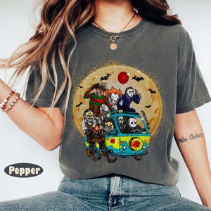 Horror Movie Characters Comfort Colors Shirt, Friends Horror Movie Shirts , Horror Characters Shirt, Halloween Friends Shirt Mystery Machine