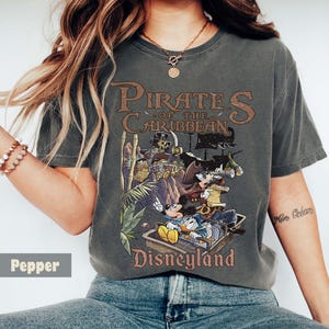 Pirates of the Caribbean Comfort Colors Shirt, Mickey and Friends Pirates Shirt, Disneyland Vacation Shirt, Disney Trip 2025 Shirt