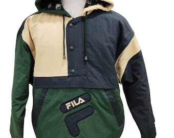 ¡Extraordinaria! Chaqueta vintage Fila de los años 90 con múltiples bolsillos y cremallera a color