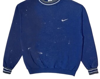 Vintage Nike Painted Effect Small Logo Embroidered Sweatshirt