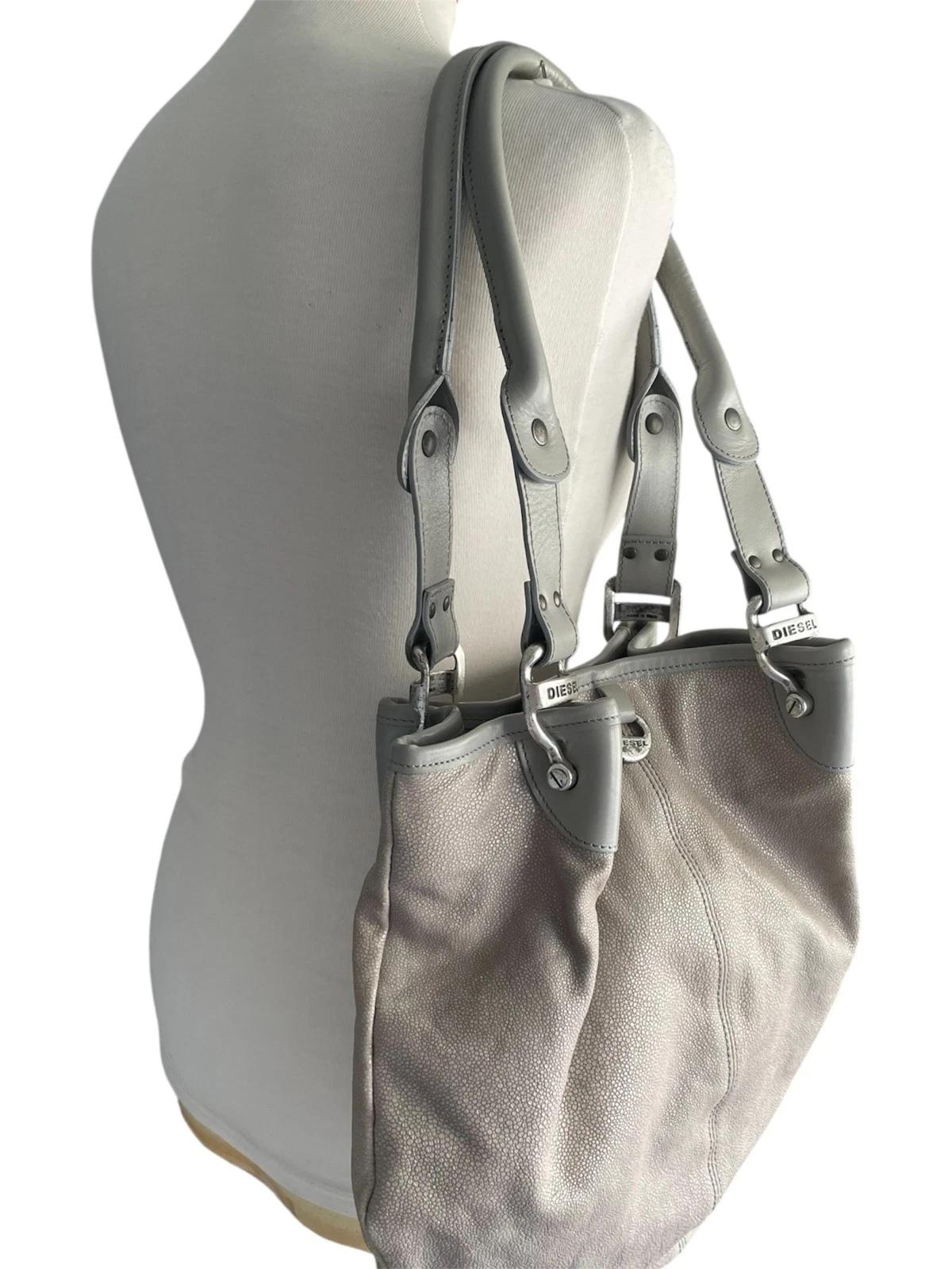 DIESEL Vintage Textured Leather Shoulder Bag Medieval Inspired 