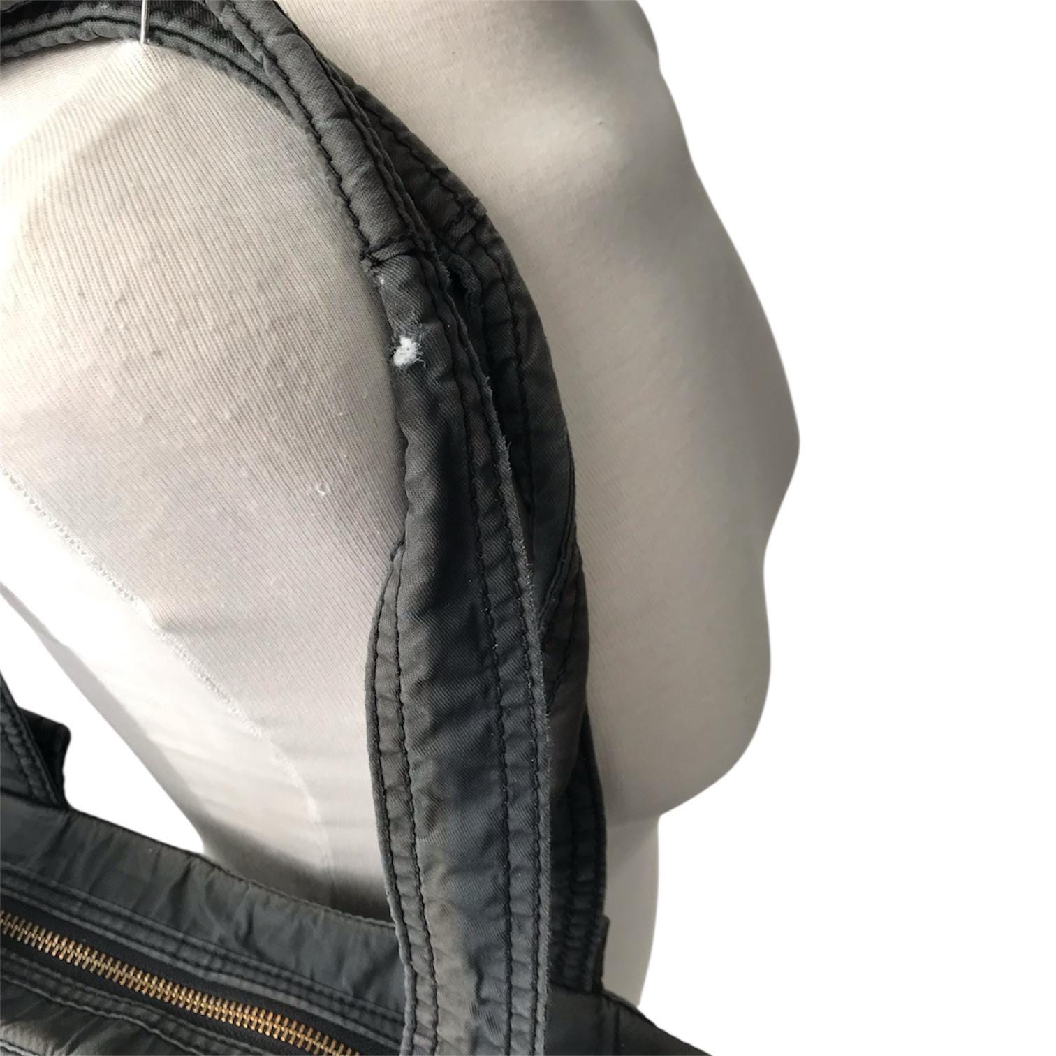 DIESEL Vintage Charcoal Gray Denim Shoulder Bag Cargo Multipocket