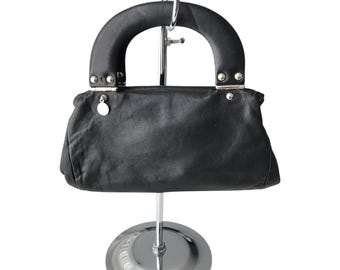DIESEL Vintage Leather Handbag Liquid Space SS08 Avant Garde Futuristic Minimal Office Siren Dystopian City Rave Y2K 00s Archive