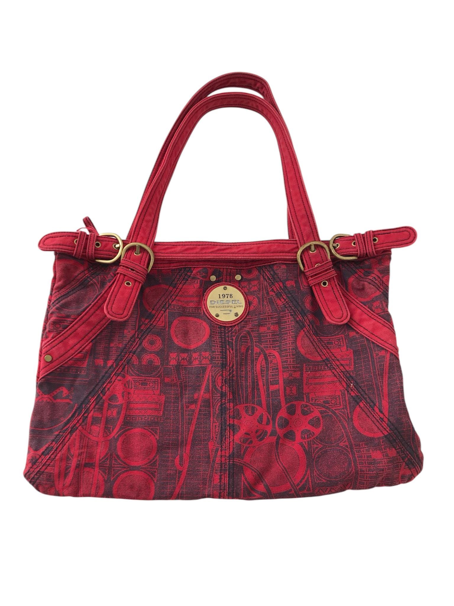 DIESEL Vintage Denim Shoulder Bag Archive Tote City Golden