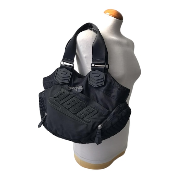 DIESEL Vintage Bag Moto Biker Asymmetrical Deconstructed Quilted 