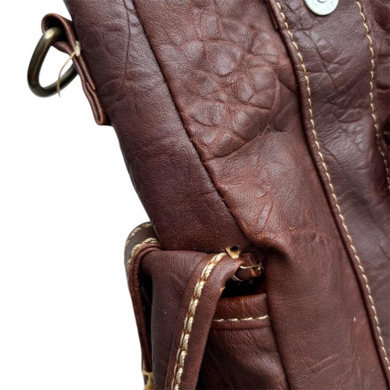 DIESEL Vintage Shoulder Bag Faux Leather Industrial Military Cargo