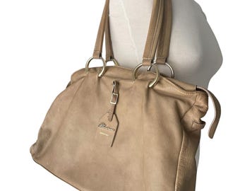 BLUMARINE Vintage Leder Schultertasche Italienische Avantgarde Chic Designer Y2K 00s