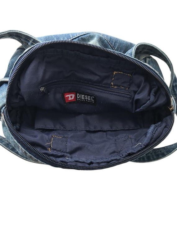 バッグ diesel grunge denim shoulder bag y2k DIESEL Vintage Denim Handbag Multipocket Distressed Utility Jean