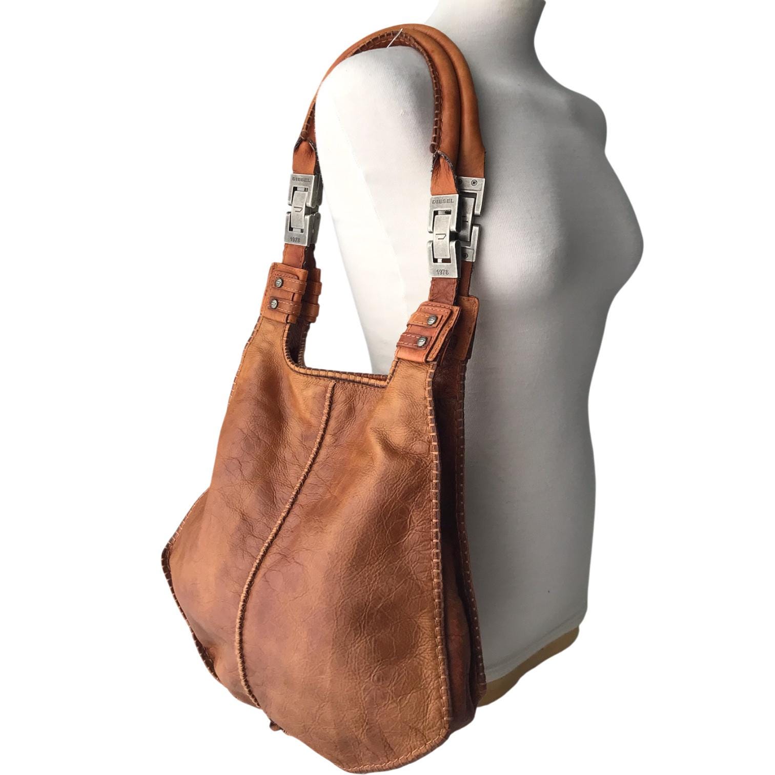 Y2K】DIESEL l logo leather bag 00s DIESEL Vintage All Leather