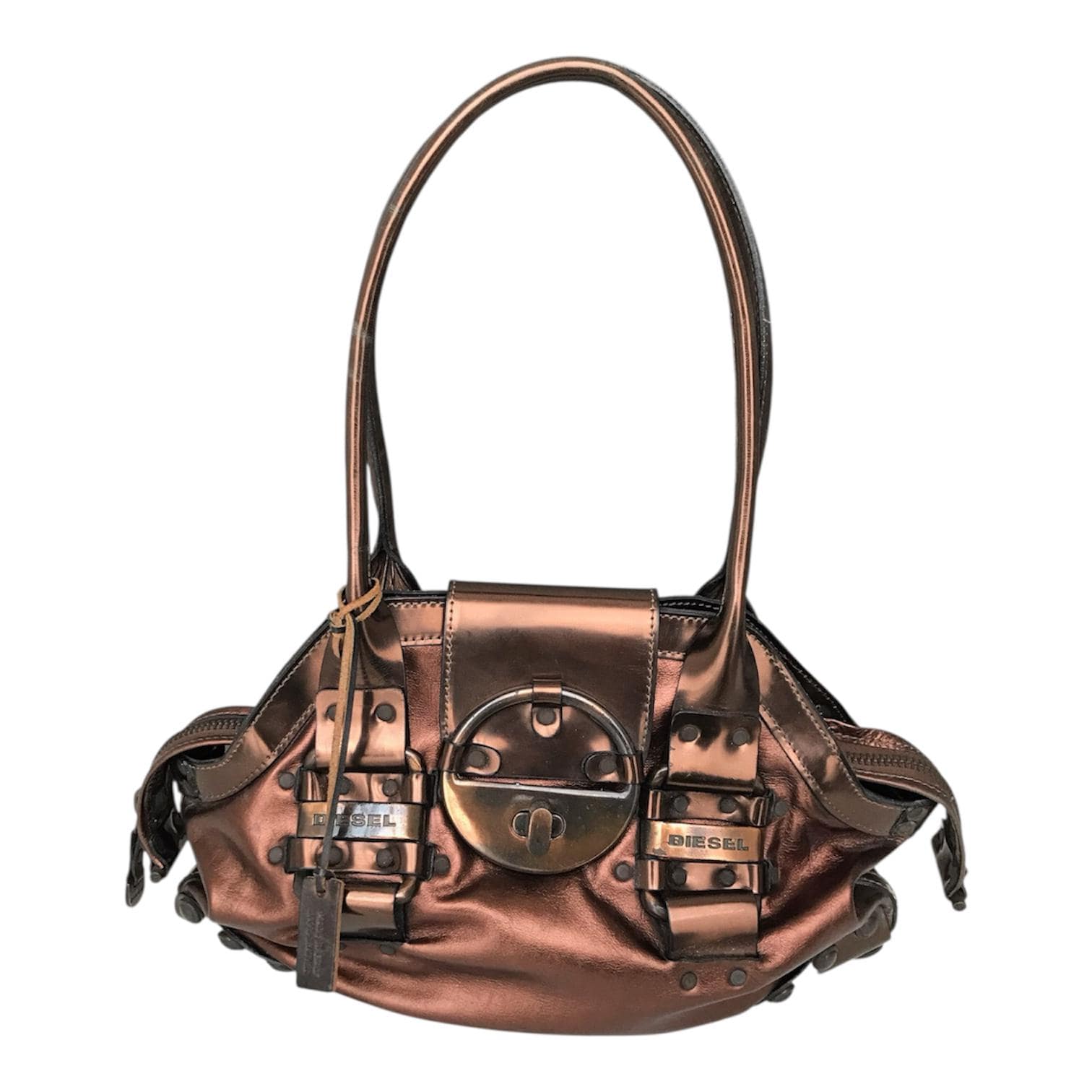 DIESEL Vintage Leather Shoulder Bag Archive Metallic Medieval