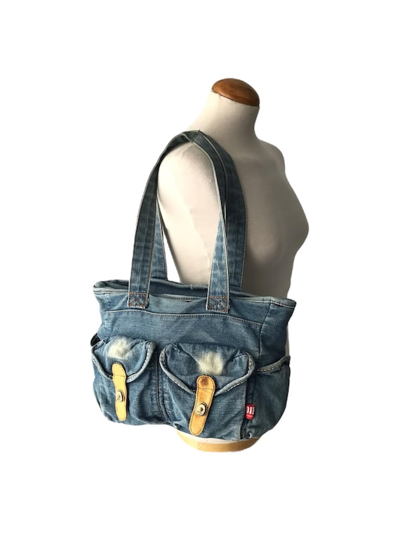 DIESEL Vintage Y2K Denim Shoulder Bag Cargo Utility DIESEL Vintage Y2K Denim Shoulder Bag Cargo Utility