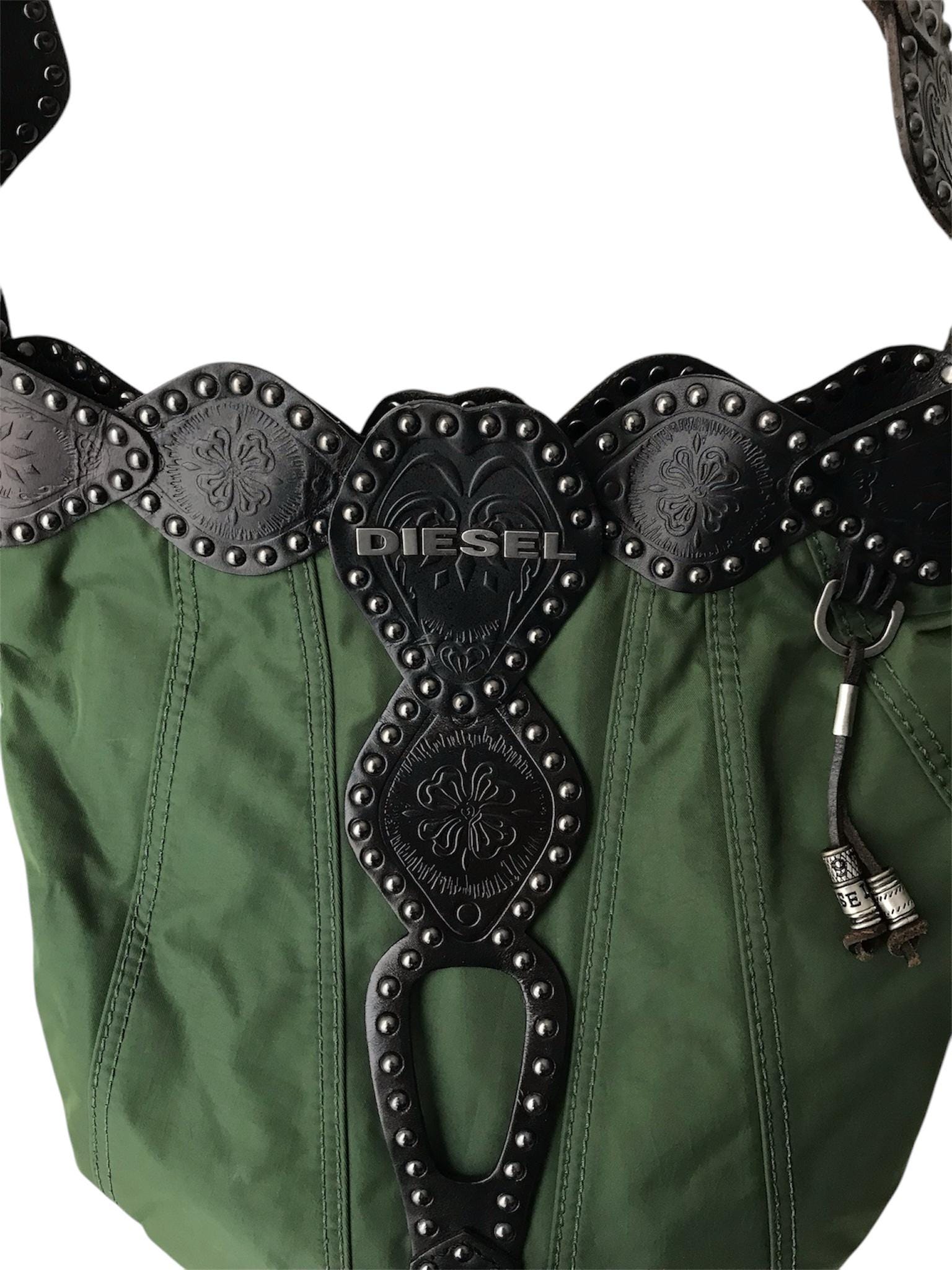 DIESEL Vintage Leather Medieval Shoulder Bag City Tote