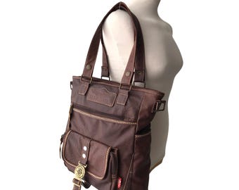 DIESEL vintage bruine schoudertas steampunk western grunge goth boho militair vlieger subversieve motorrijder stad rave archief Y2K 00s