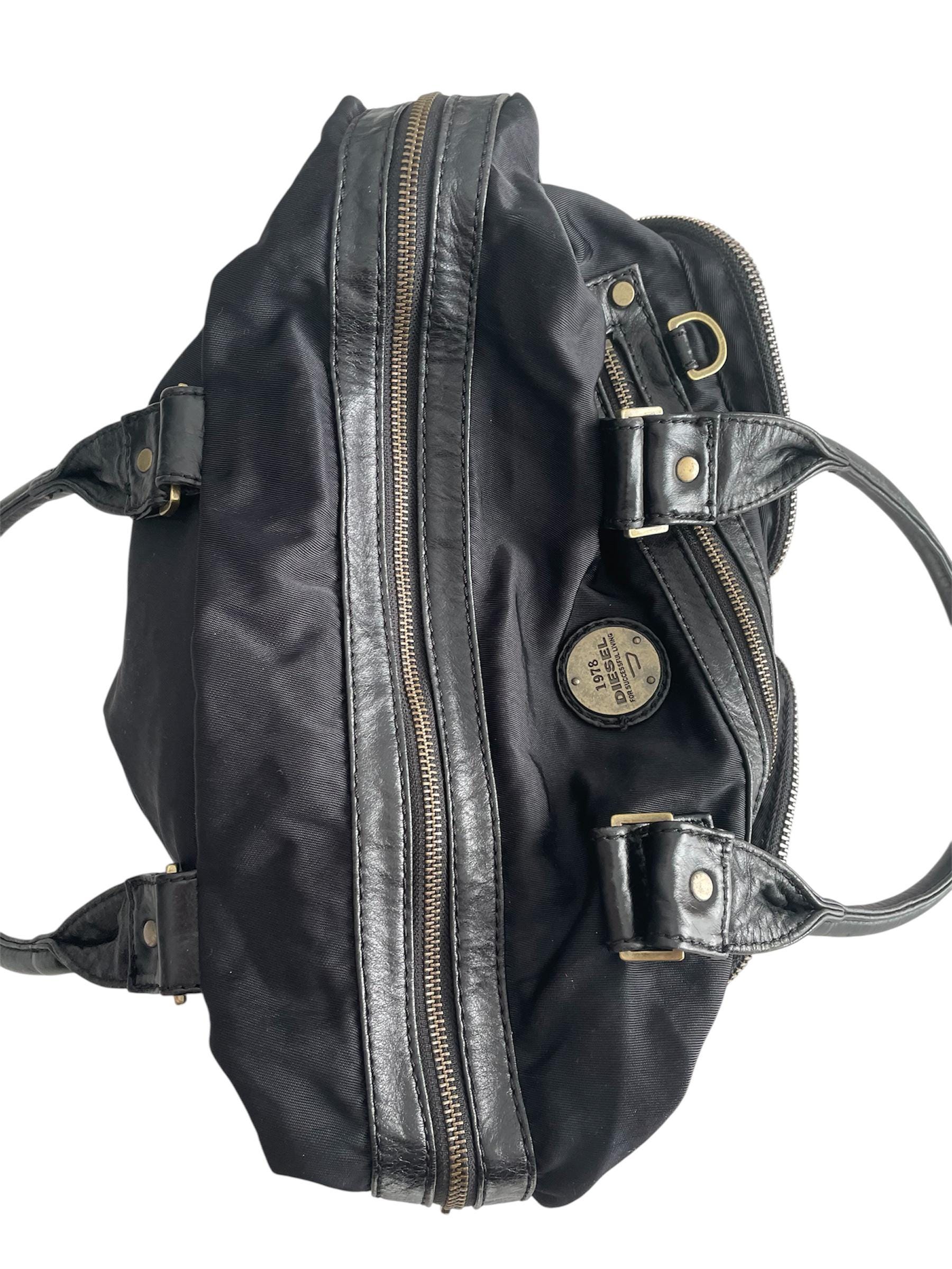 バッグ Diesel vintage archive black leather bag Authentic DIESEL tote hand bag leather archive vintage y2k