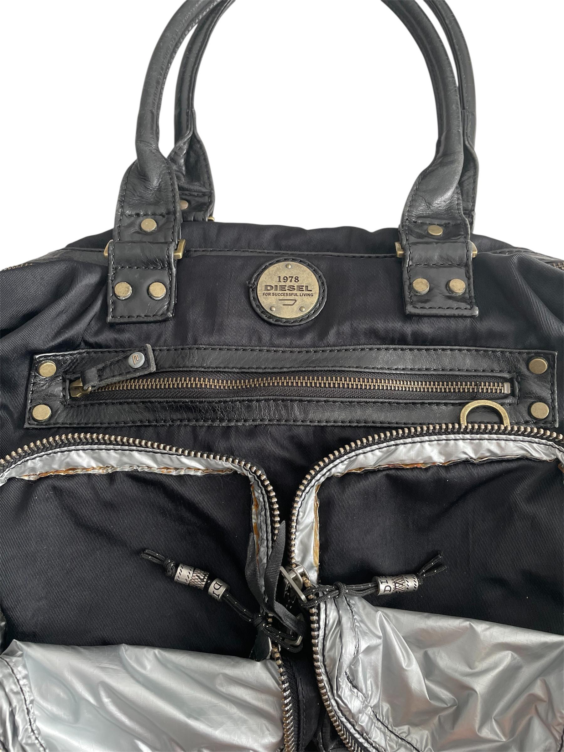 バッグ Diesel vintage archive black leather bag Authentic DIESEL tote hand bag leather archive vintage y2k
