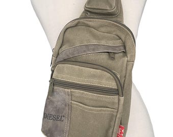 DIESEL Vintage Crossbody Sling Bag Multipocket Utility Cargo Cyber