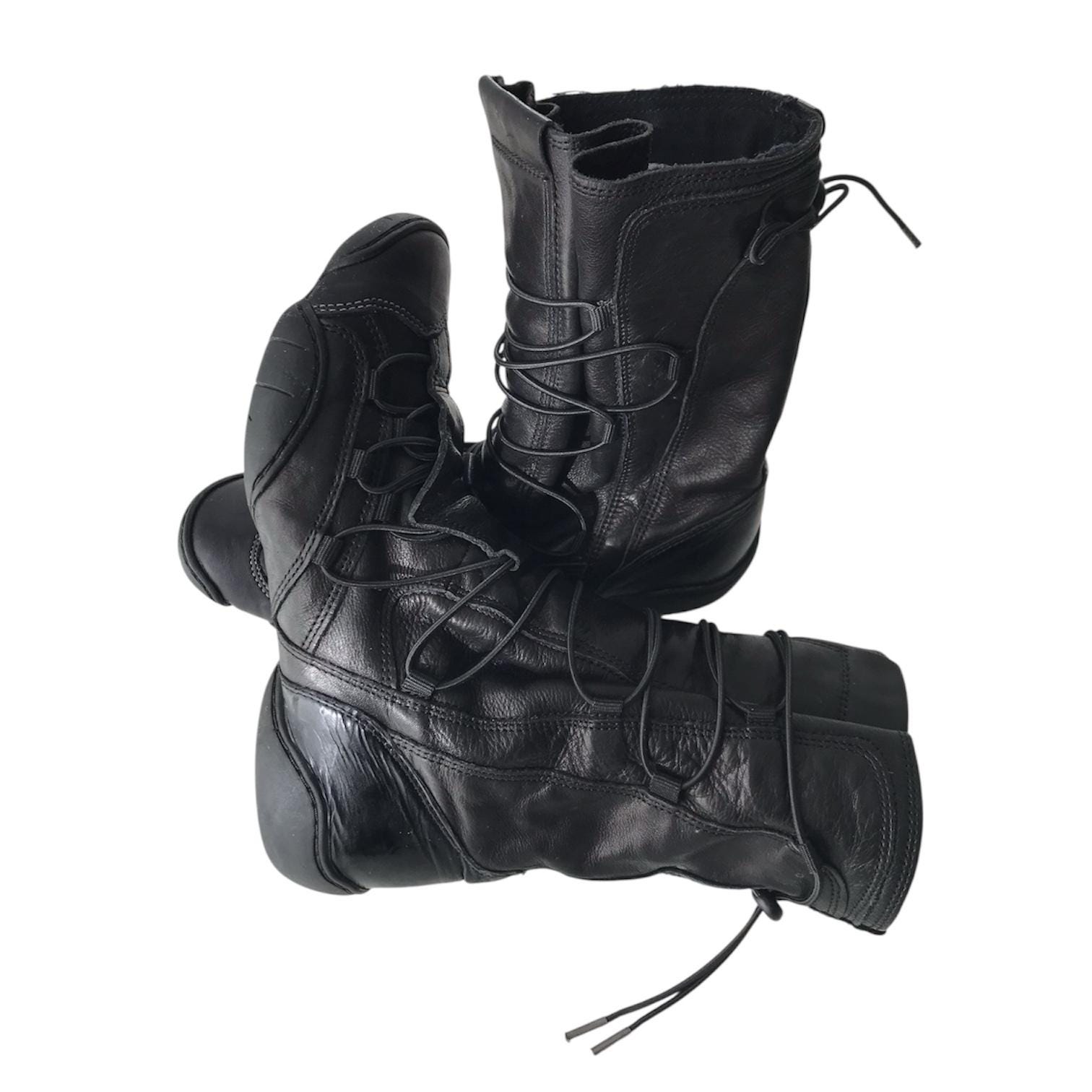 MARITHÉ + FRANÇOIS GIRBAUD Vintage Leather Moto Biker Boots 
