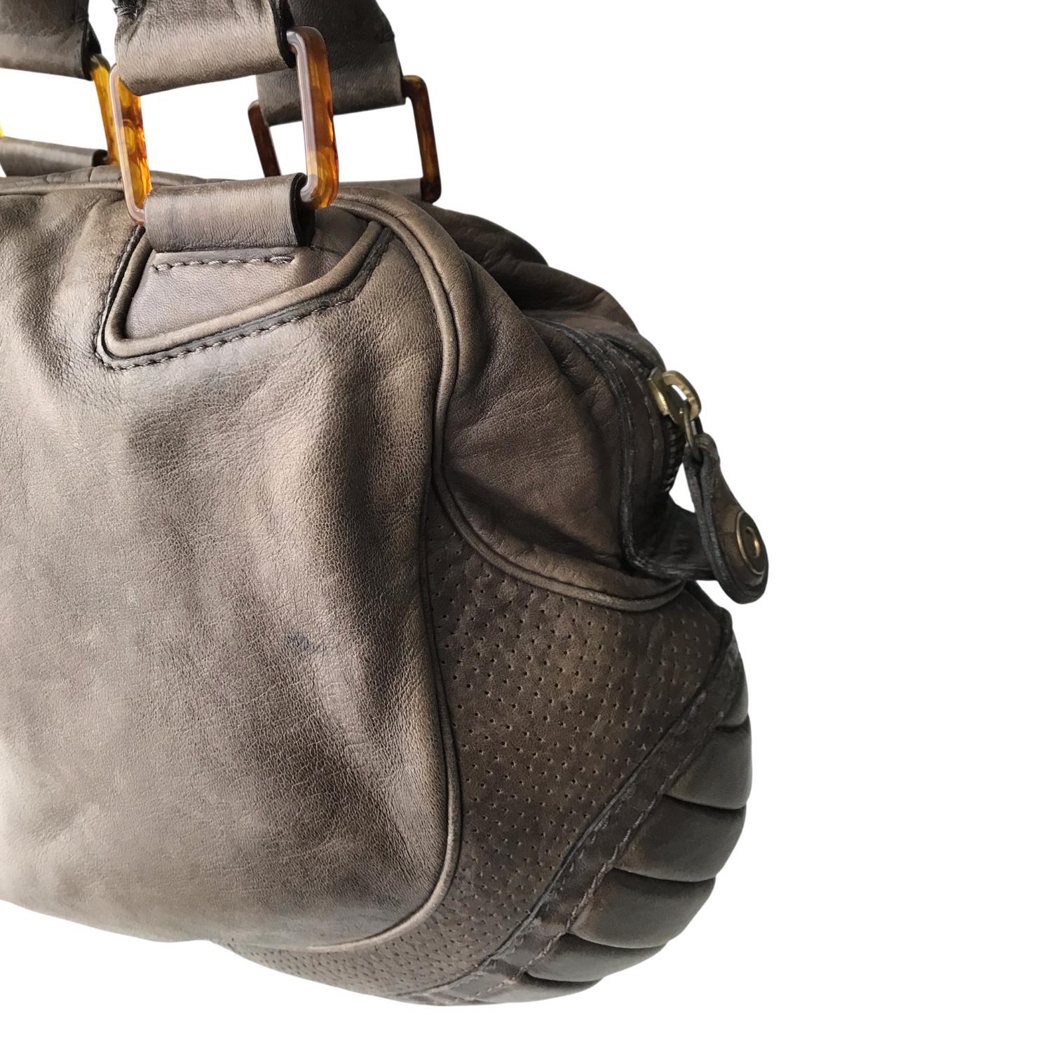 DIESEL Vintage Leather Armadillo Hobo Bag Moto Biker Padded