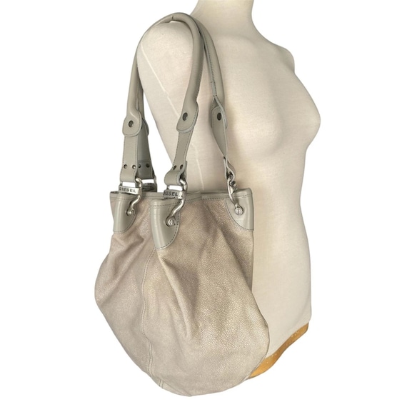 DIESEL Vintage Textured Leather Shoulder Bag Medieval