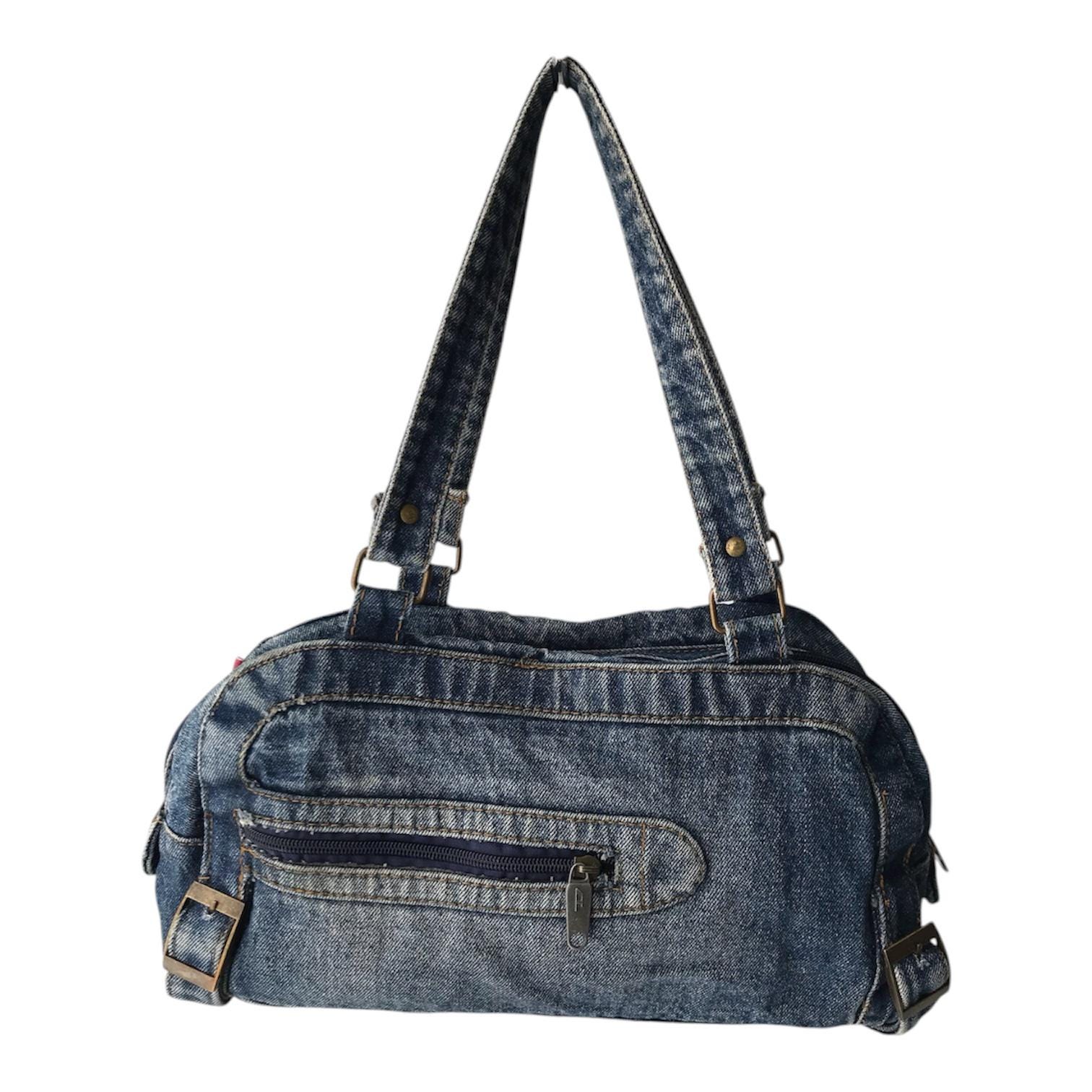DIESEL Vintage Blue Denim Shoulder Bag Coquette Model Glam Western