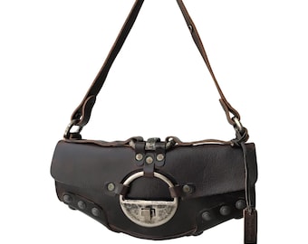 DIESEL Vintage Rubens Umhängetasche Mittelalter Goth Dystopie Steampunk Avantgarde Subversive Viktorianische City Rave Dekonstruiert 00er Jahre