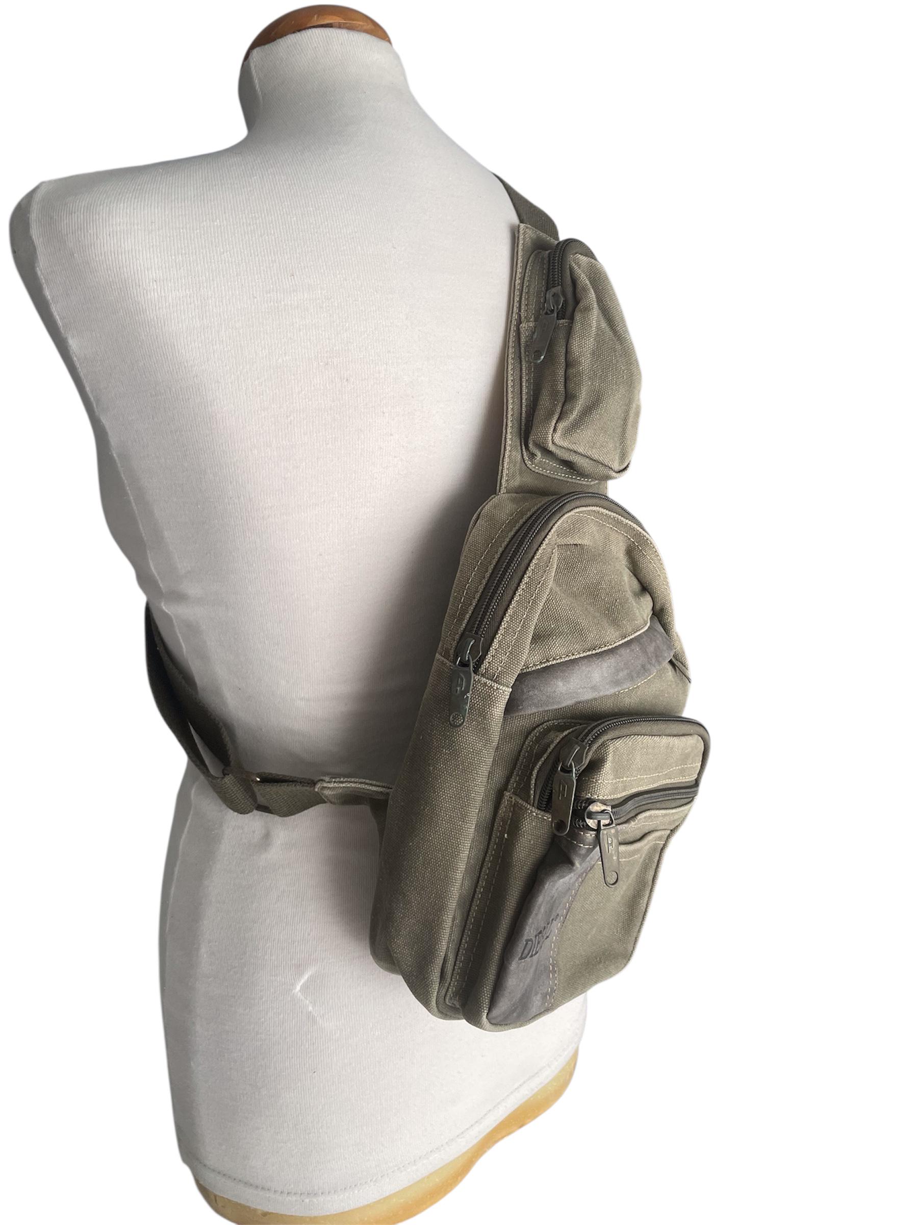 DIESEL Vintage Crossbody Sling Bag Multipocket Utility Cargo Cyber