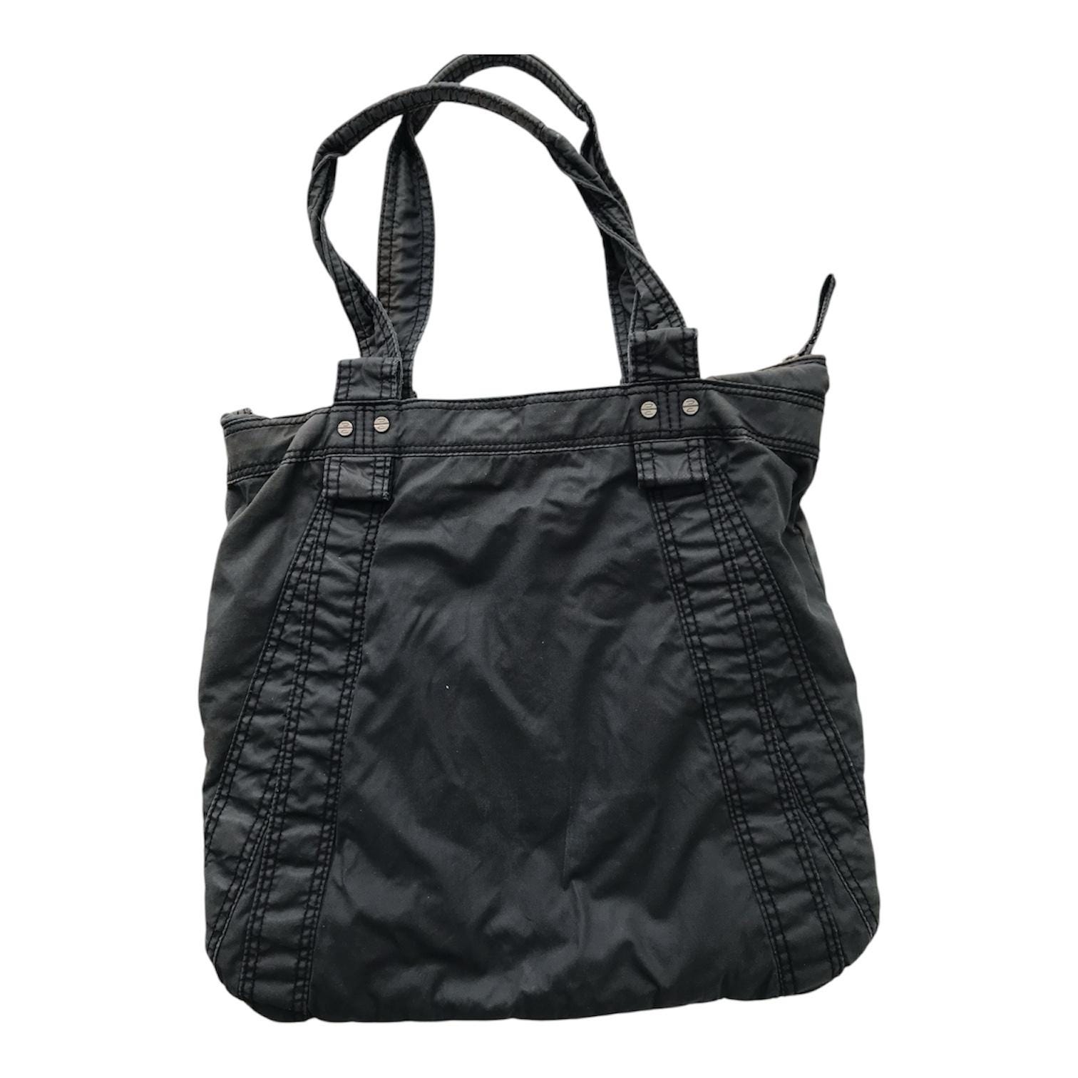 DIESEL Vintage Charcoal Gray Denim Shoulder Bag Cargo Multipocket