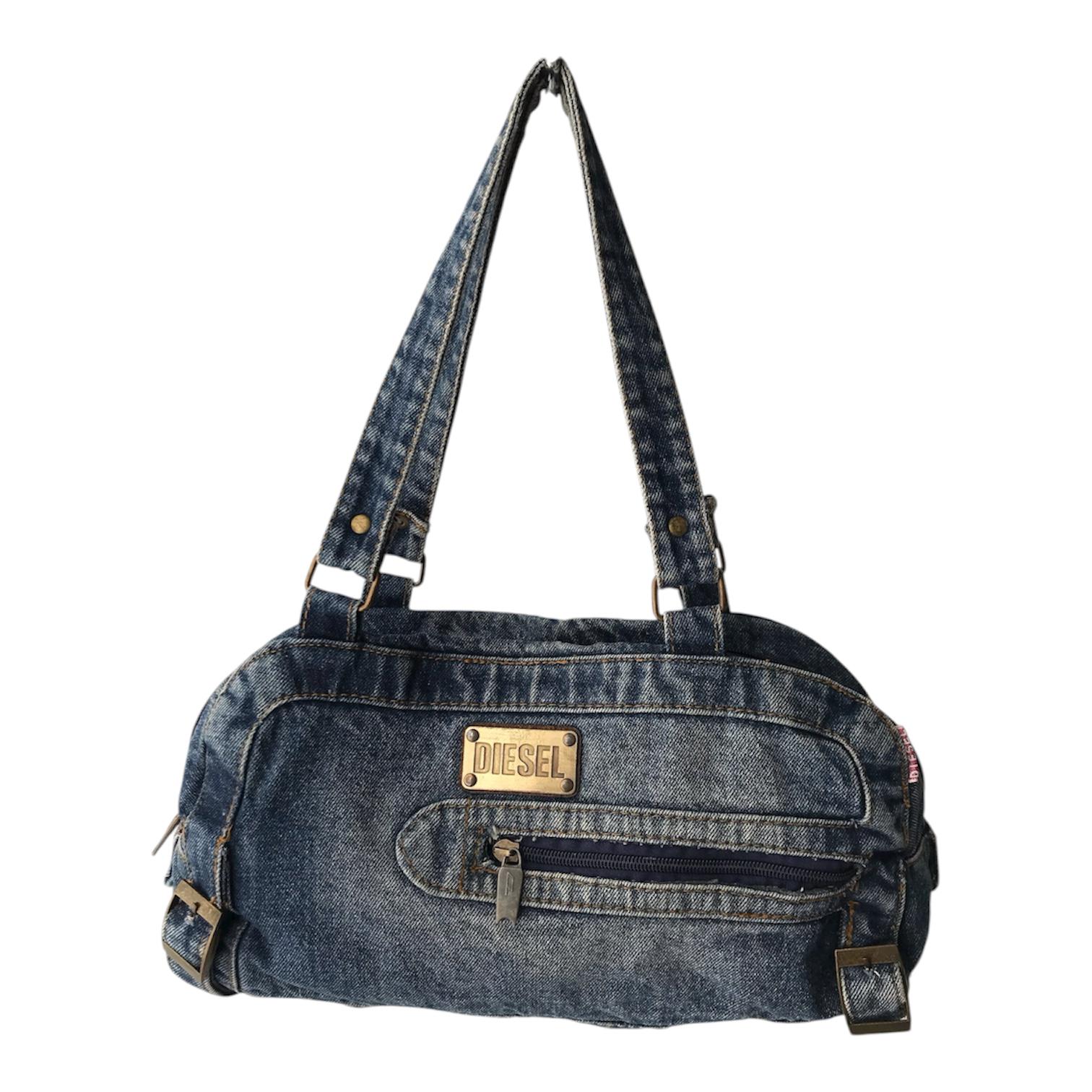 DIESEL Vintage Blue Denim Shoulder Bag Coquette Model Glam Western