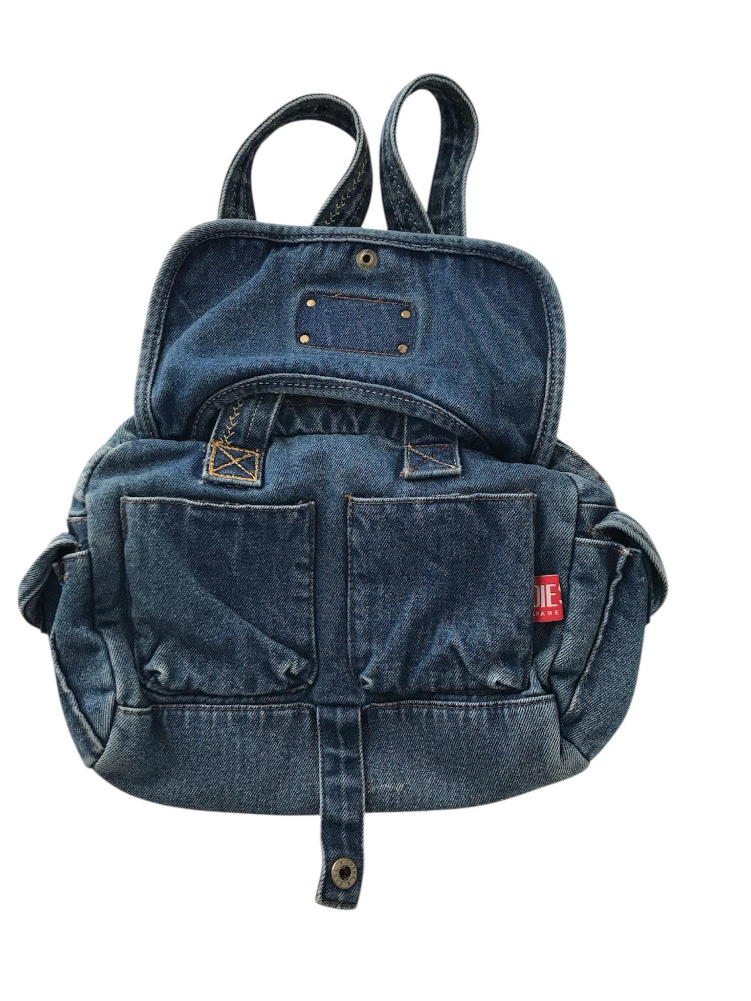 DIESEL Vintage Denim Handbag Multipocket Distressed Utility Jean