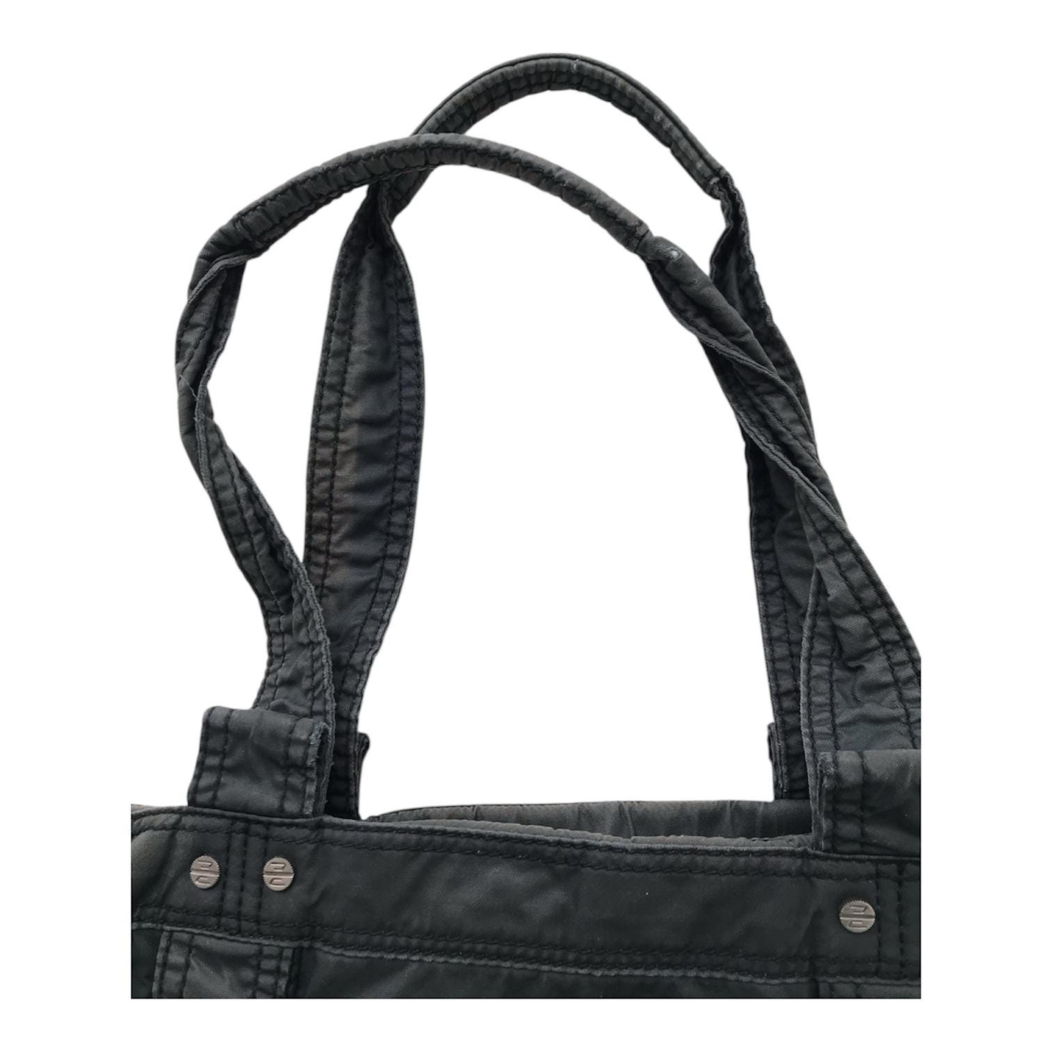 DIESEL Vintage Charcoal Gray Denim Shoulder Bag Cargo Multipocket