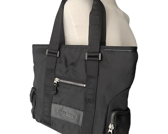 DIESEL Vintage Black Boston Shoulder Bag Y2K 00s Boho Embroidery