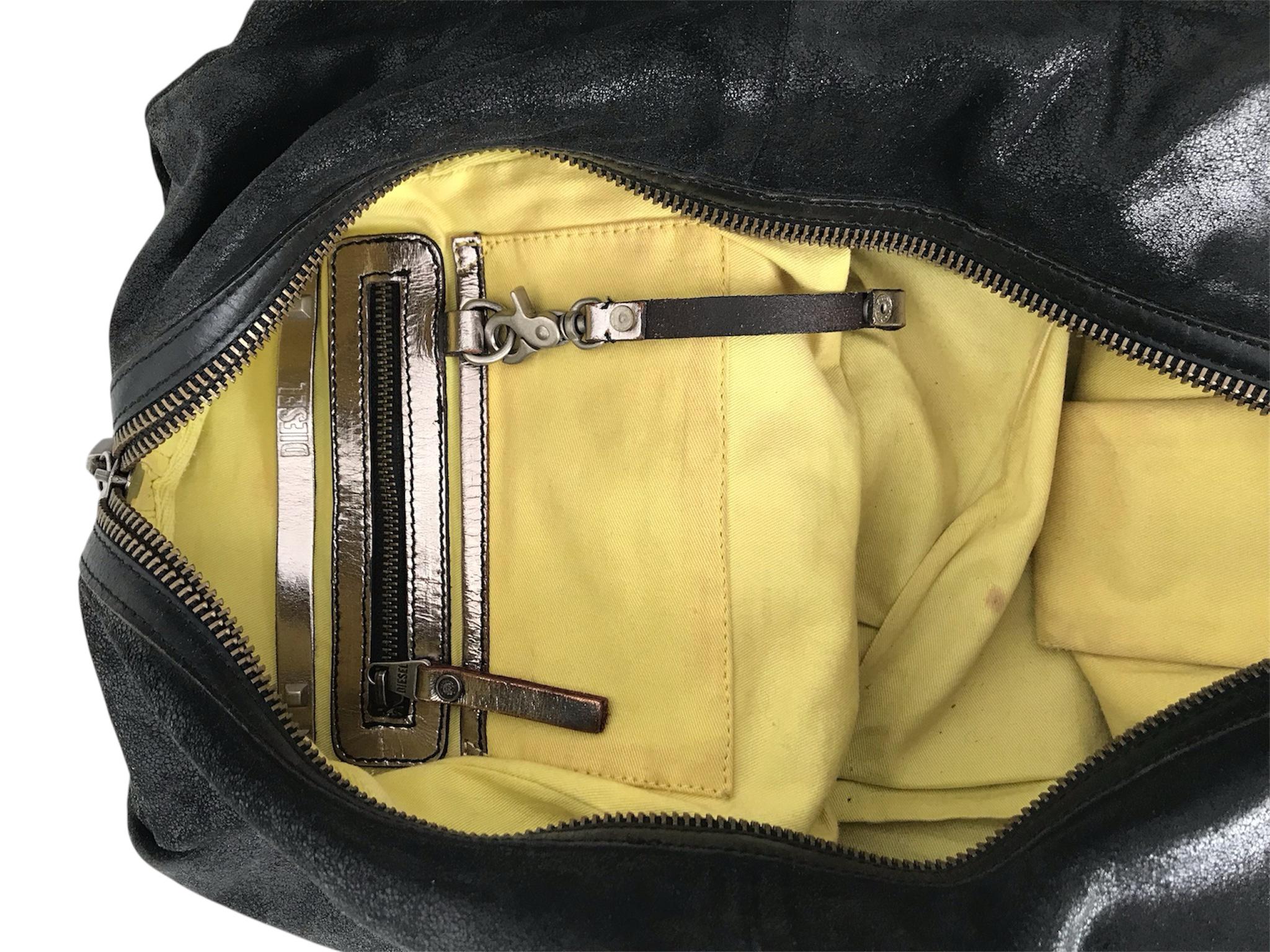 バッグ Diesel vintage archive black leather bag Authentic DIESEL tote hand bag leather archive vintage y2k