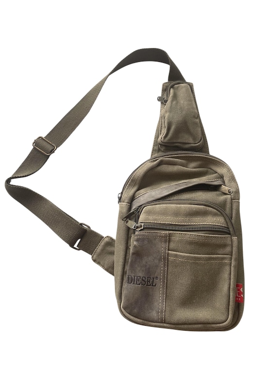 DIESEL Vintage Crossbody Sling Bag Multipocket Utility Cargo Cyber