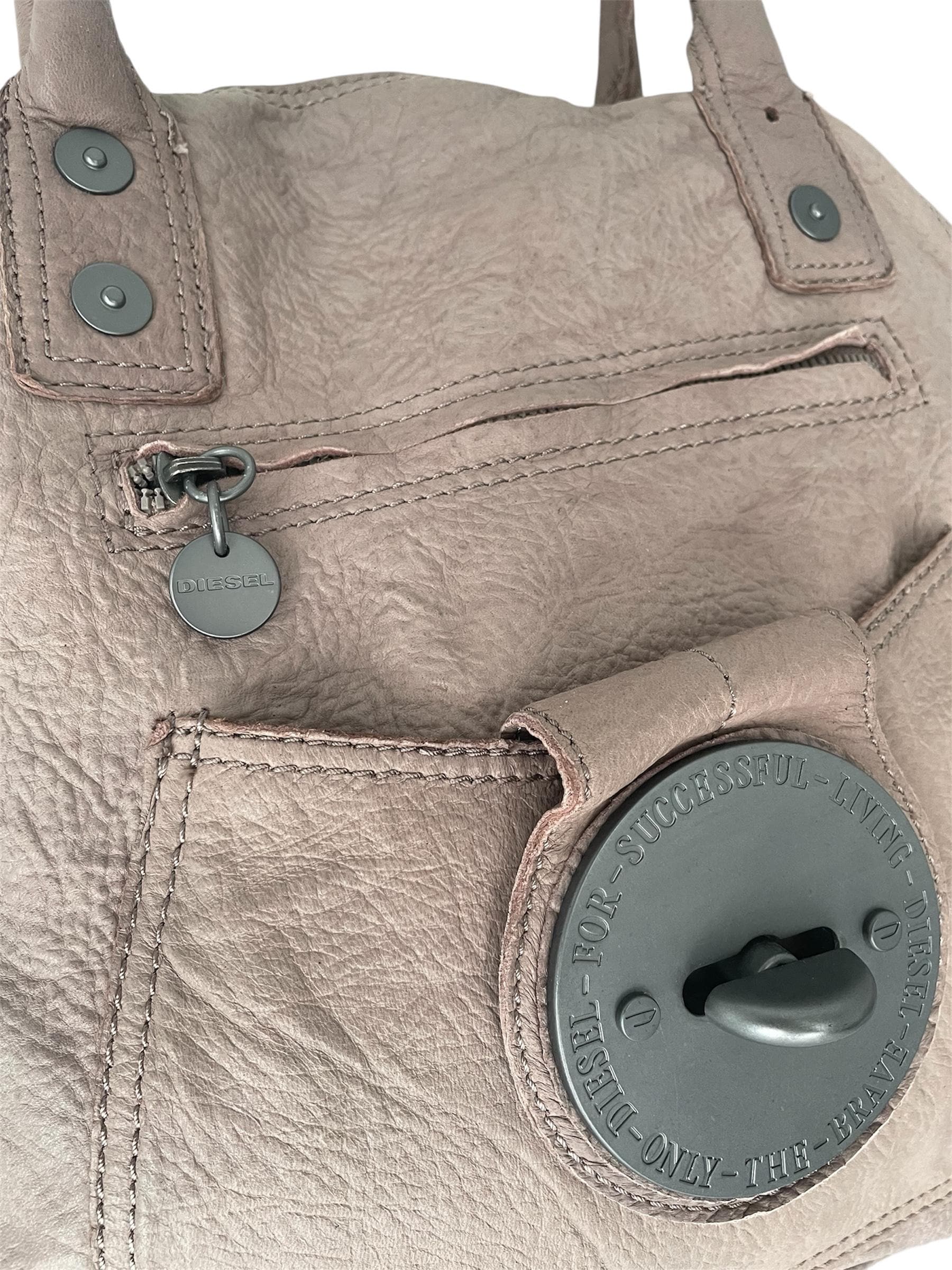 DIESEL Vintage Leather Shoulder Bag Turn Lock Y2K 00s Diva