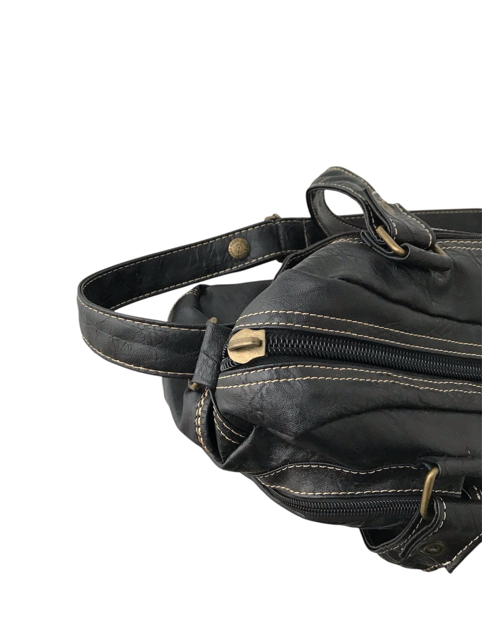 バッグ Diesel vintage archive black leather bag DIESEL Vintage Black Leather Crossbody Shoulder Bag Grunge