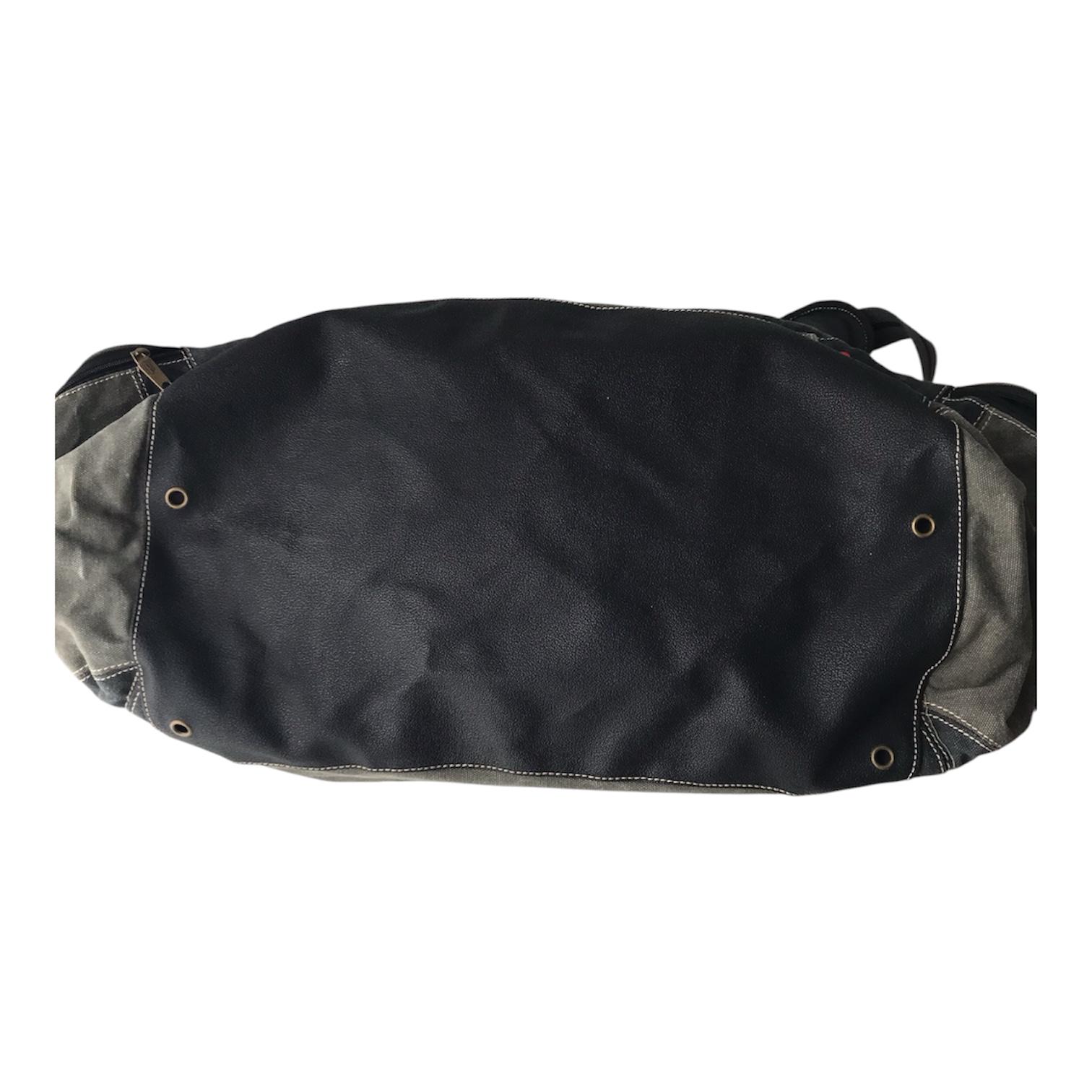 DIESEL Vintage Messenger Travel Bag Military Khaki Duffle Army