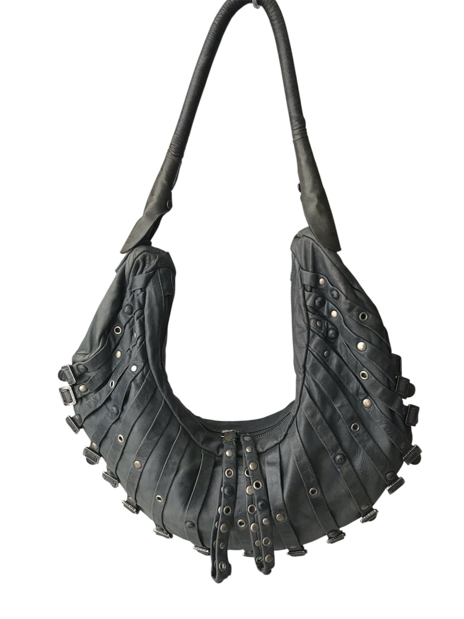 19SS Rick Owens studs leather hand bag Leather 24h bag Rick Owens