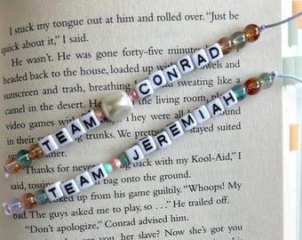 Handmade The Summer I Turned Pretty bookmark. Team Conrad & Team Jeremiah