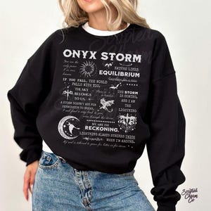 Onyx Storm Sweatshirt Basgiath War College Crewneck Romantasy Dragon Riders Shirt Fantasy Reader Gift Dark Academia
