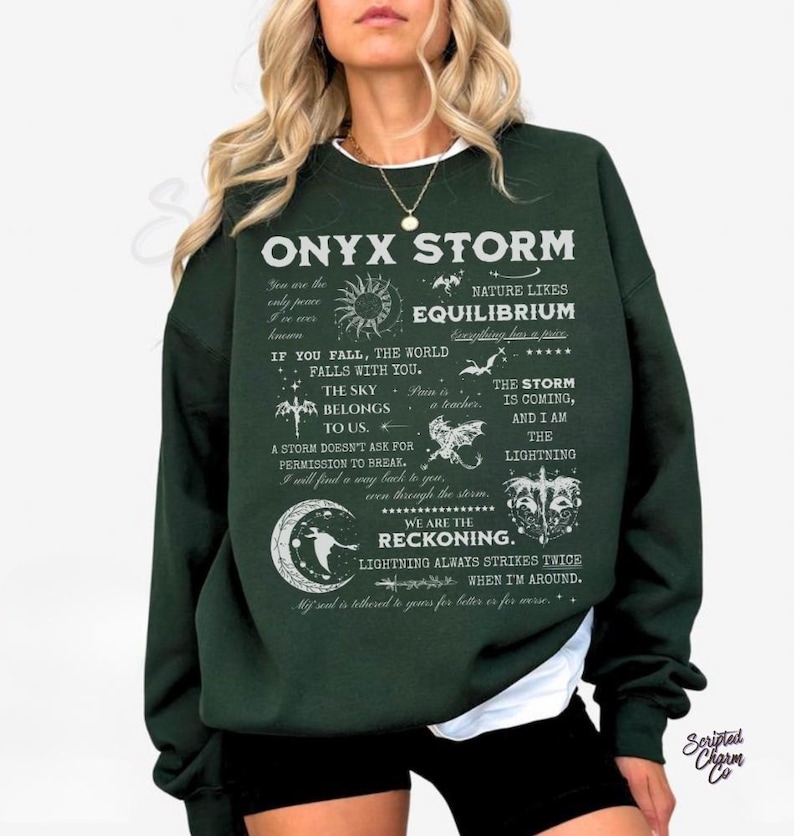 Onyx Storm Sweatshirt Basgiath War College Crewneck Romantasy Dragon Riders Shirt Fantasy Reader Gift Dark Academia