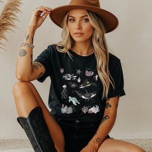 Vintage Ocean Animal Tee, Retro Sea Life Graphic Shirt, Coastal Beachcore Aesthetic Shirt, 90s Marine Creature Summer Shirt, Vintage Shirt