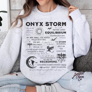 Onyx Storm Sweatshirt Basgiath War College Crewneck Romantasy Dragon Riders Shirt Fantasy Reader Gift Dark Academia