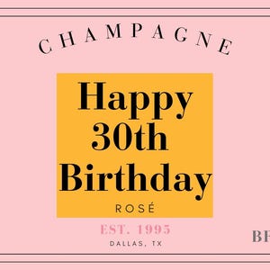 Custom Veuve Birthday Label TEMPLATE | Personalize in Canva