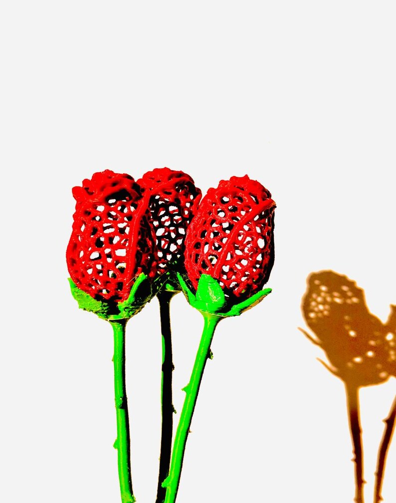 3D Printed Rose. STL Files for 3D Printing. Voronoi Style. - Etsy