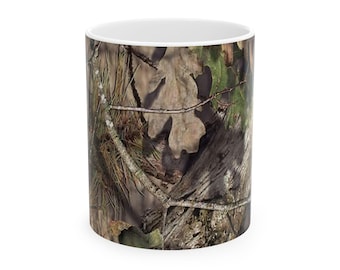 Camo Coffee Mug - Hunting Ceramic Mug, 11oz - Gift for Hunters, Camouflage Drinkware, Outdoor Enthusiast Cup, Camo Kitchen Decor, Army Style