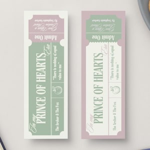 Jacks Prince of Hearts Book Boyfriend Ticket Bookmark OUABH - Digital Download