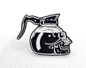 Skull Coffee Pot Enamel Pin
